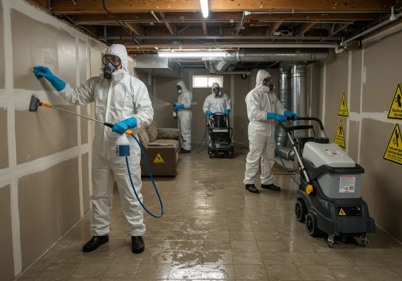 Basement Moisture Removal and Structural Drying process in Waikoloa, HI